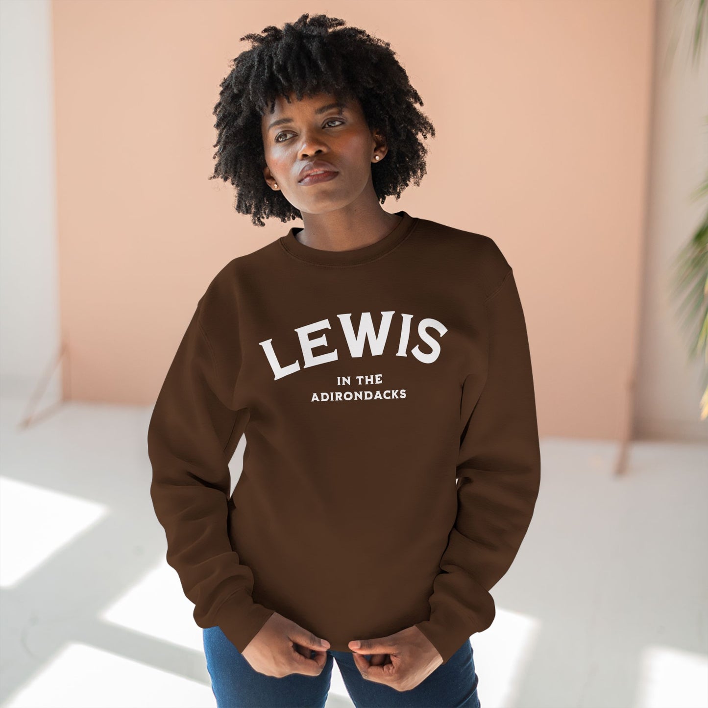 LEWIS white print Lane Seven Unisex Crew Sweatshirt