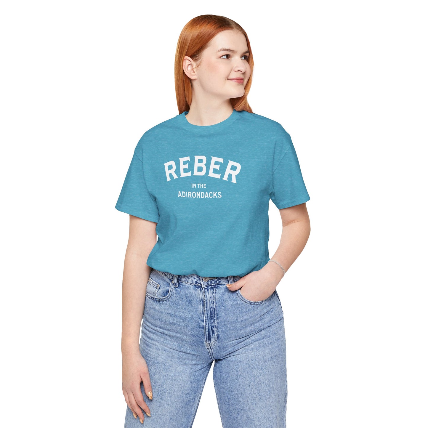 REBER in the ADKS -white print Bella Canva Short Sleeve Tee