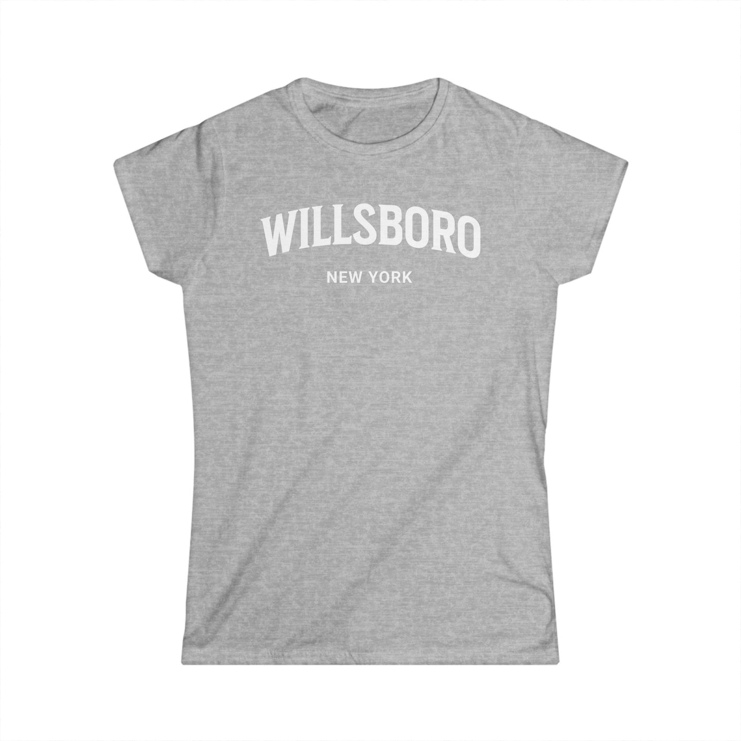 WILLSBORO white print Women's Gildan Softstyle Tee