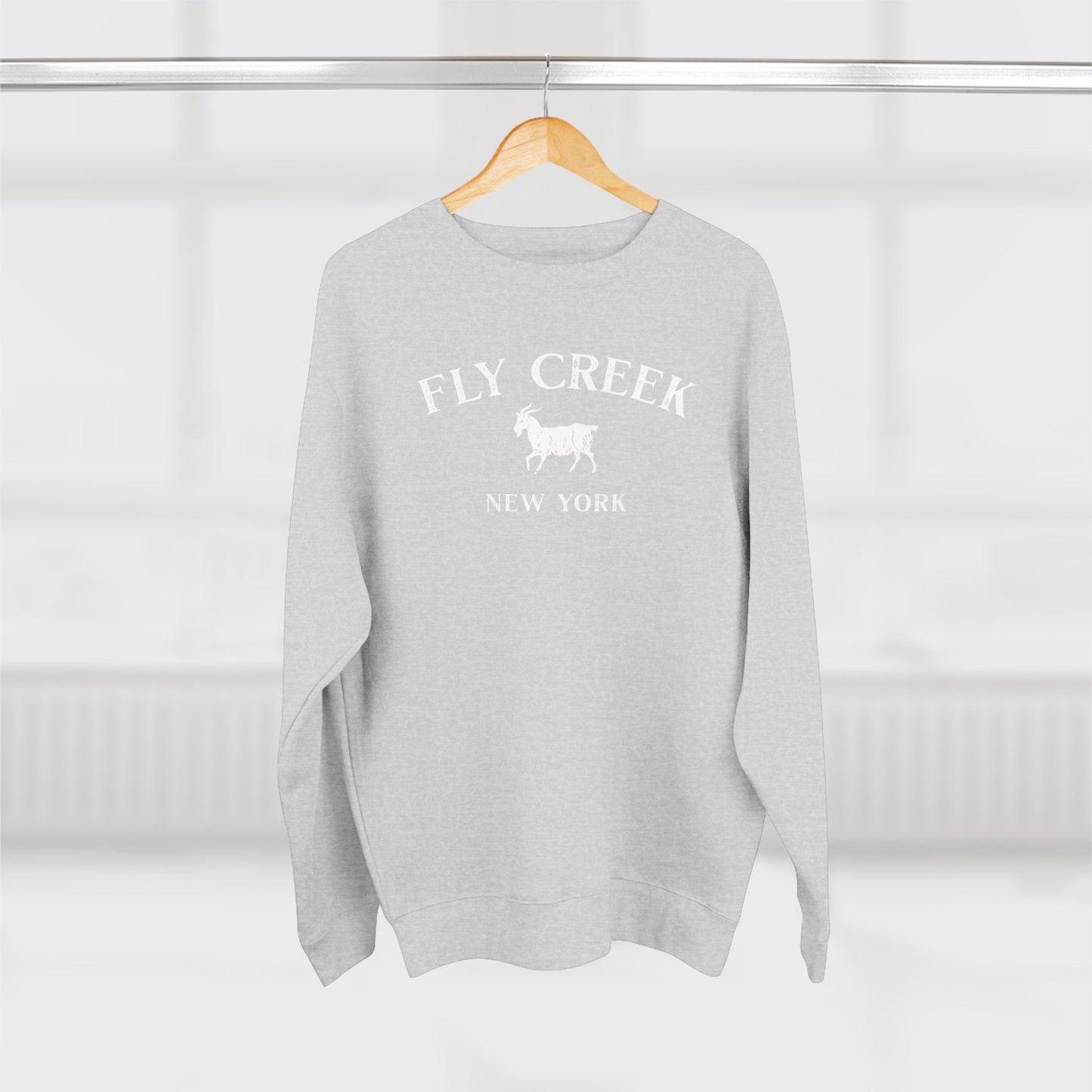 FLY CREEK white print Lane Seven Crew Sweatshirt