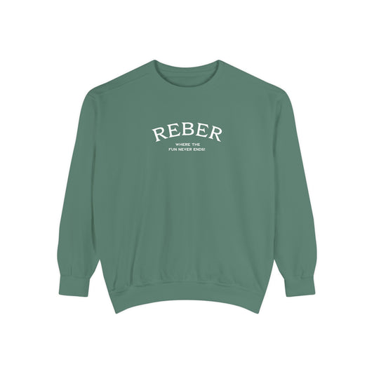 REBER white print Comfort Colors Unisex Sweatshirt