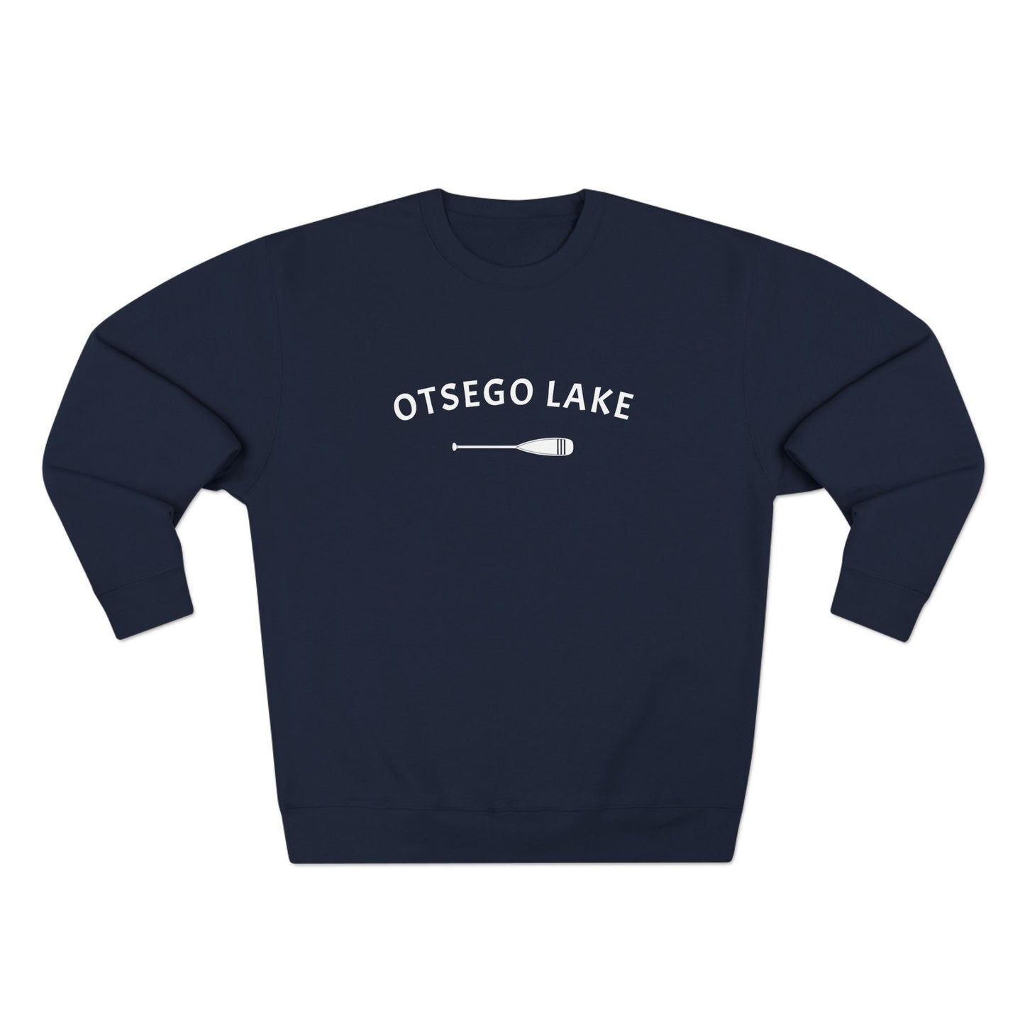 OTSEGO LAKE white print Lane Seven Crew Sweatshirt