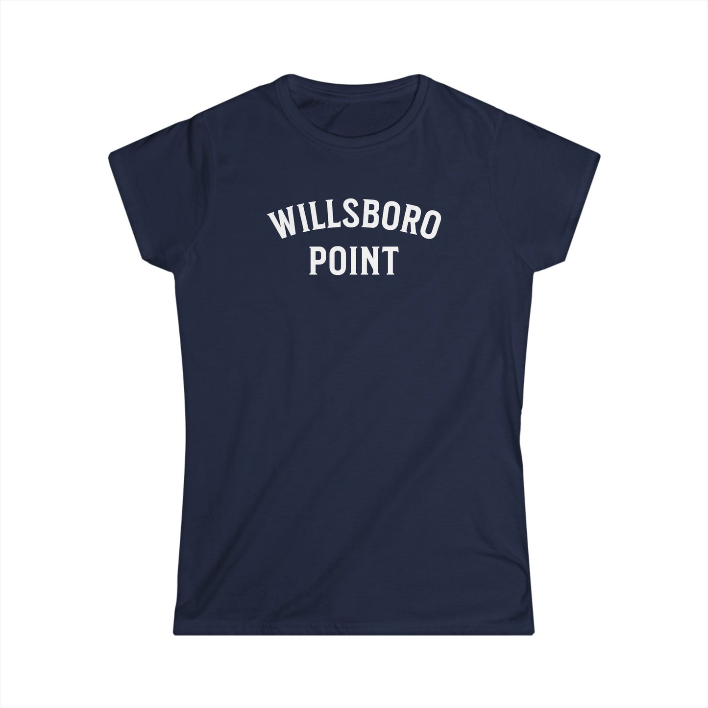 WILLSBORO POINT white print Women's Gildan Softstyle Tee