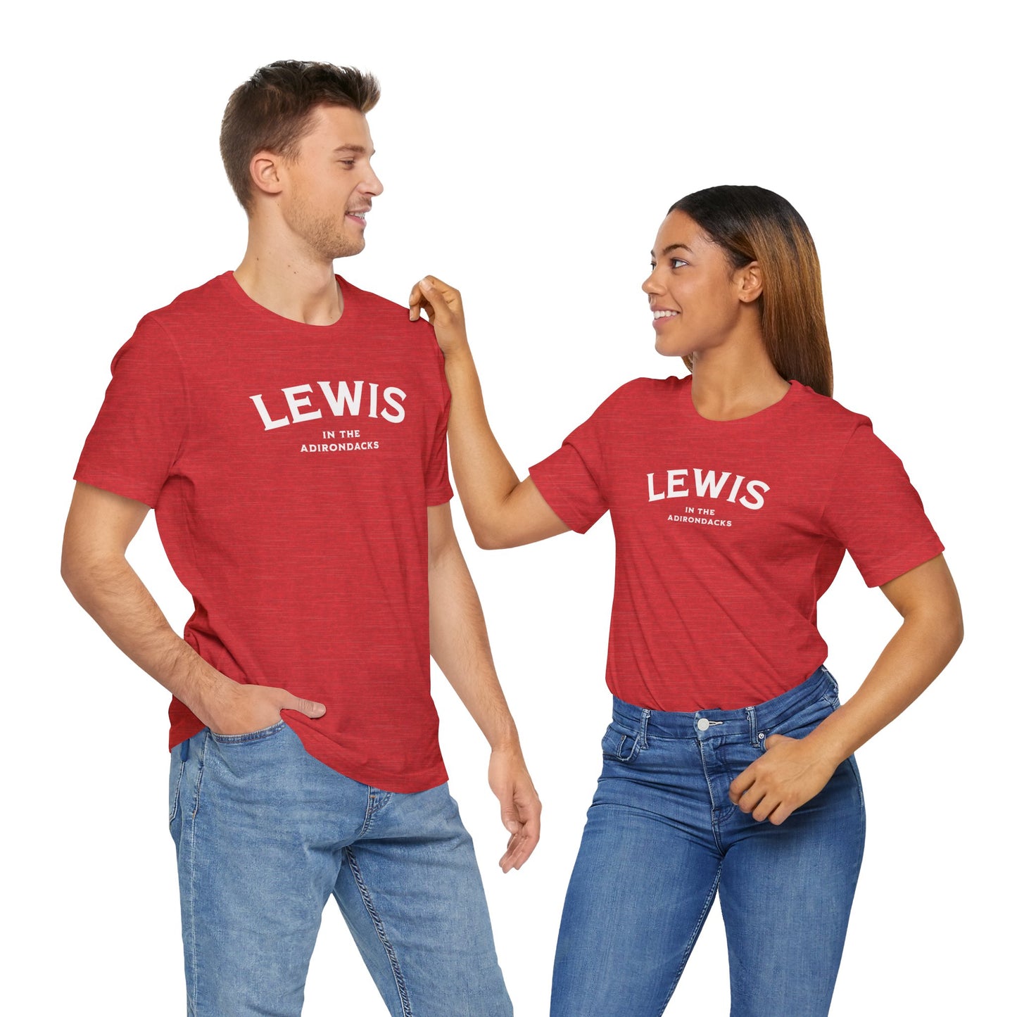 LEWIS white print Bella+Canva Unisex Short Sleeve Tee