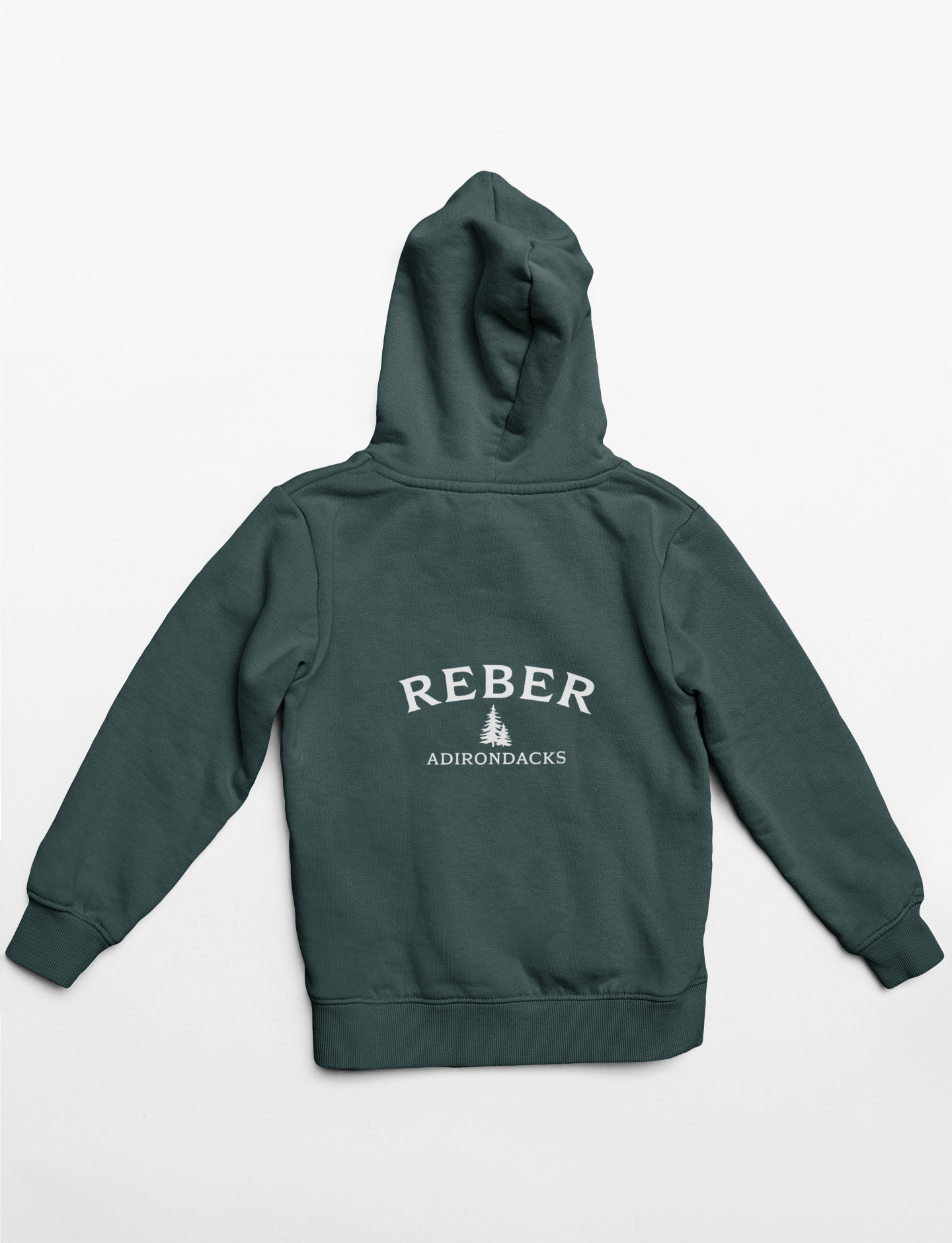 REBER pine tree- white print Lane Seven Fleece Hoodie