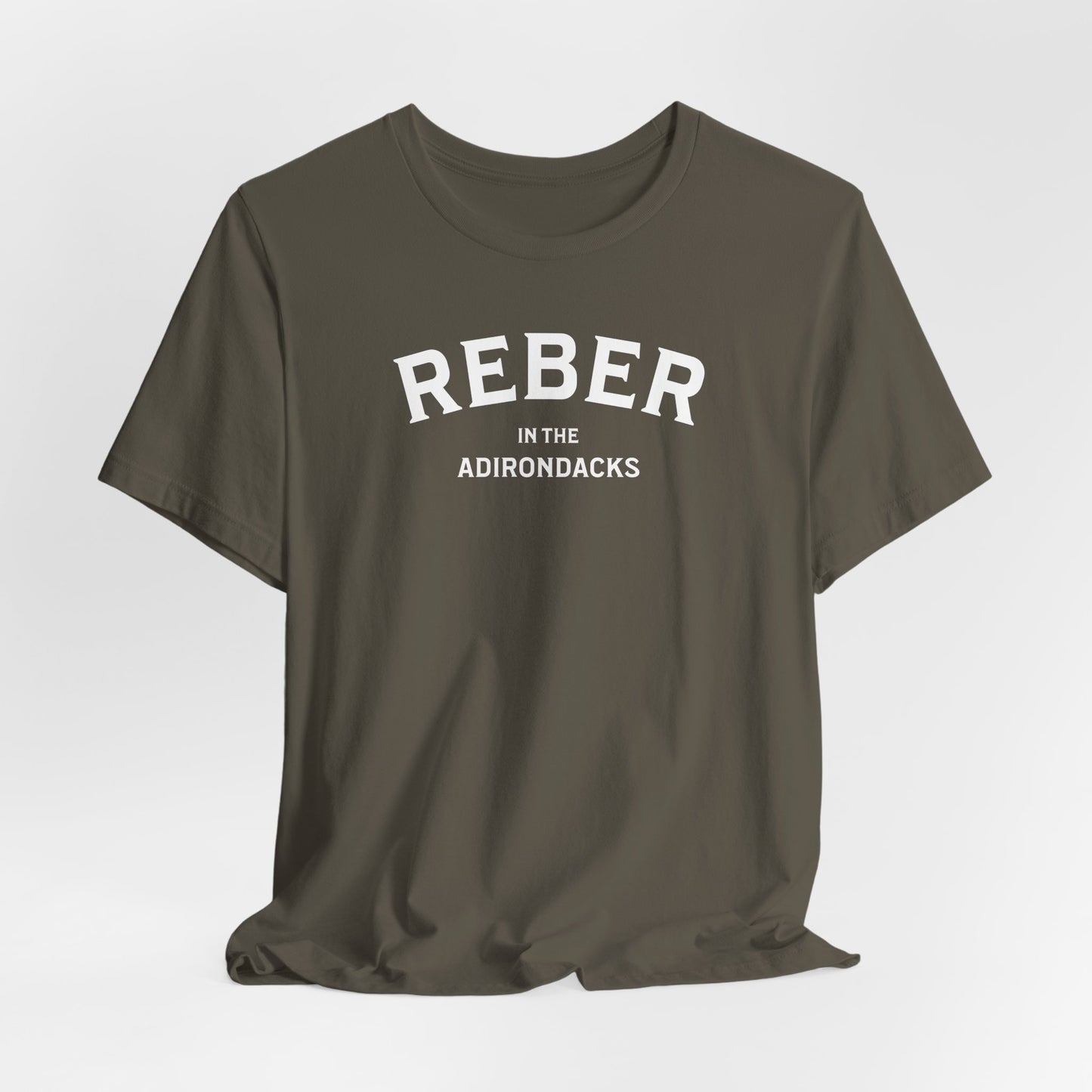 REBER in the ADKS -white print Bella Canva Short Sleeve Tee