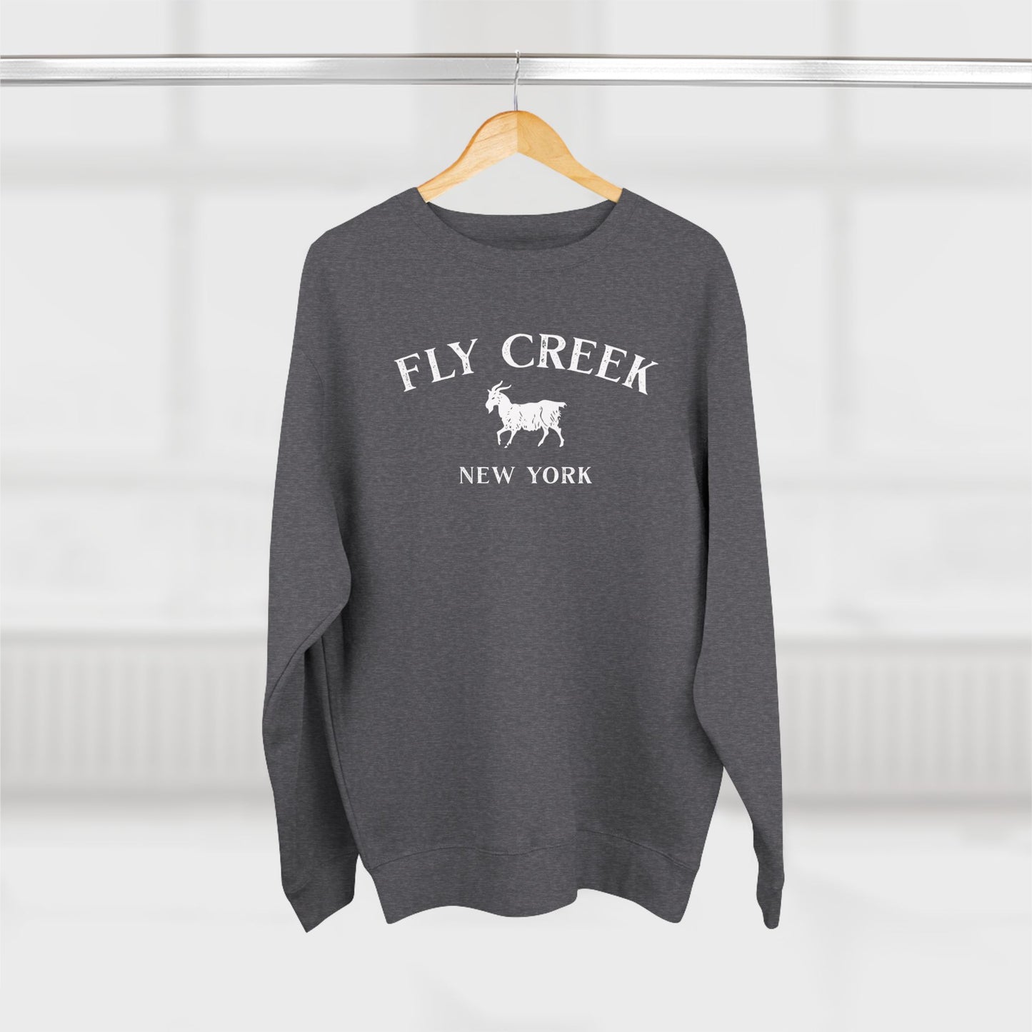 FLY CREEK white print Lane Seven Crew Sweatshirt
