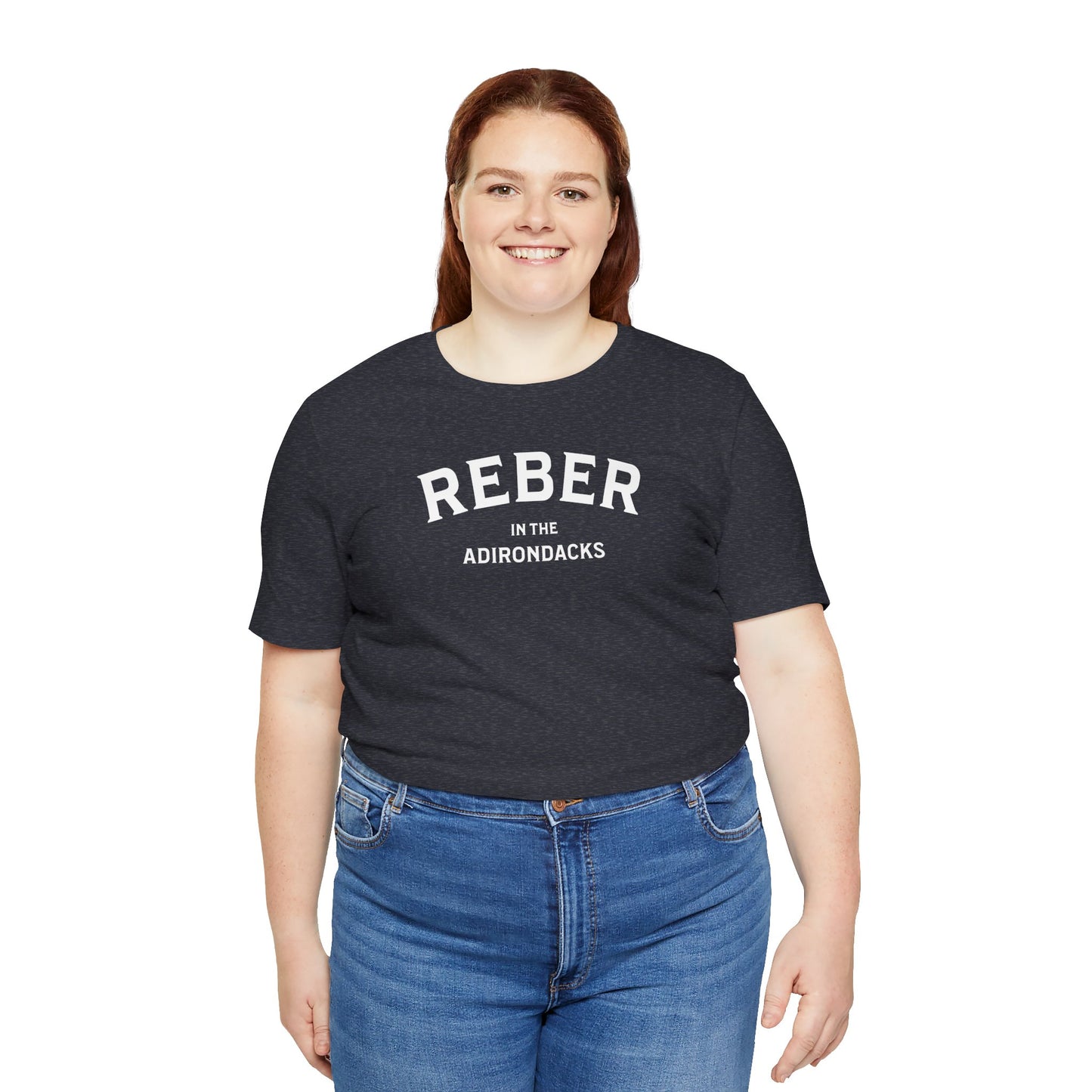 REBER in the ADKS -white print Bella Canva Short Sleeve Tee