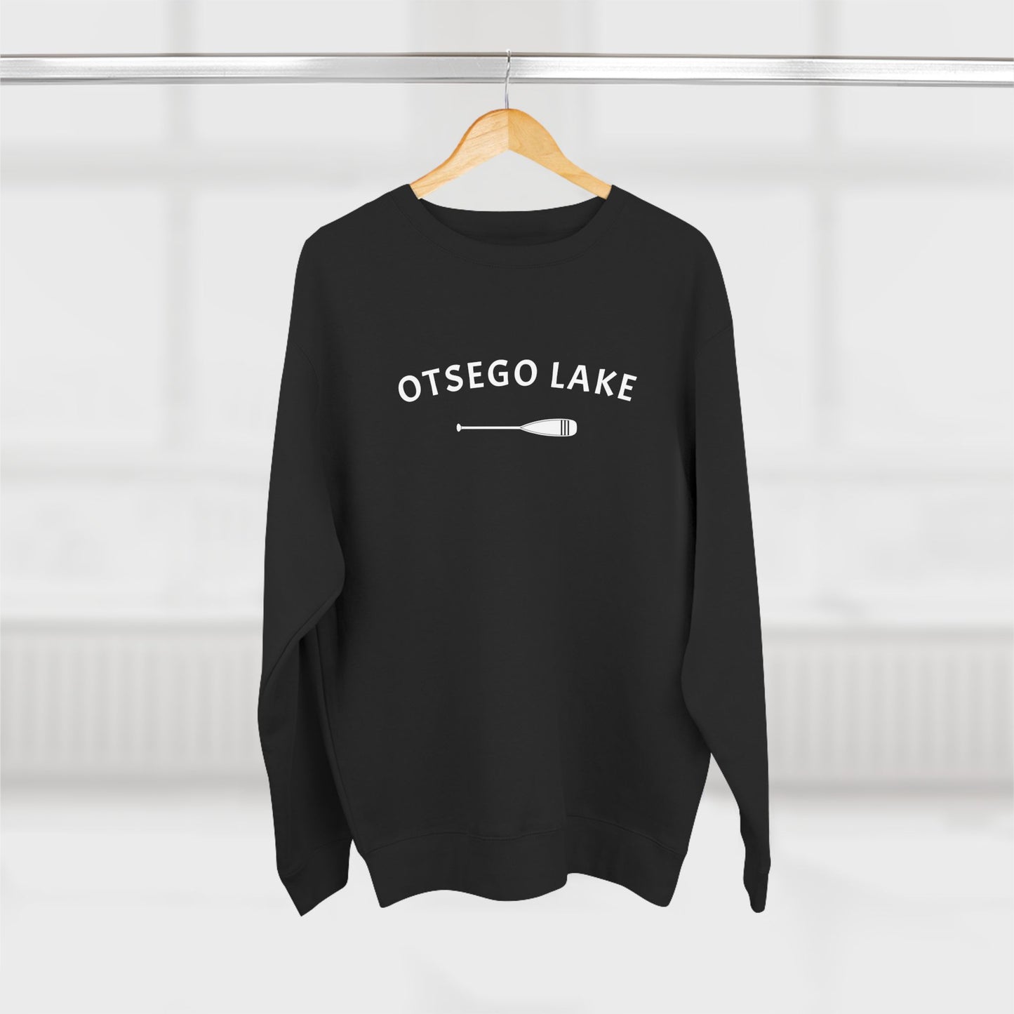 OTSEGO LAKE white print Lane Seven Crew Sweatshirt