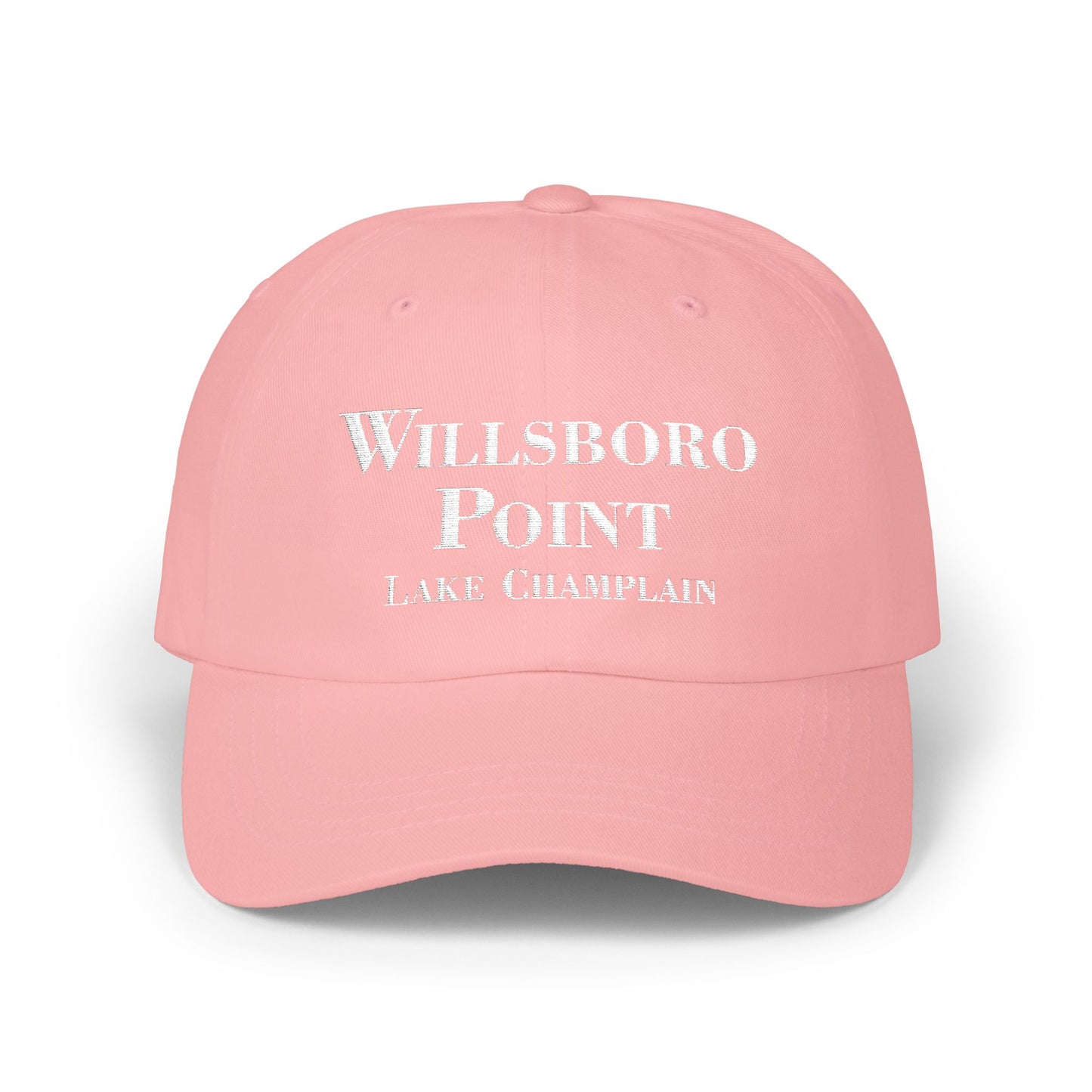 Willsboro Point Lake Champlain- white print Classic Dad Cap