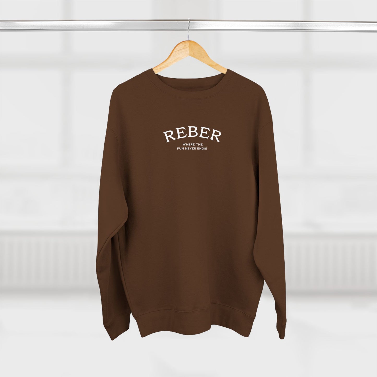 REBER FUN -white print Lane Seven Crew Sweatshirt