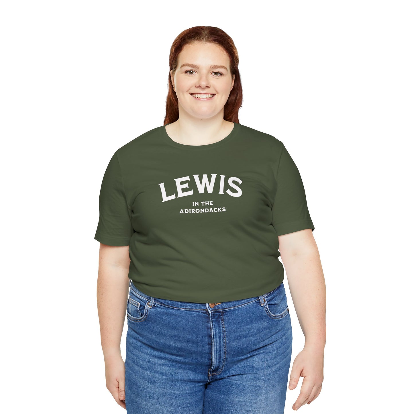 LEWIS white print Bella+Canva Unisex Short Sleeve Tee