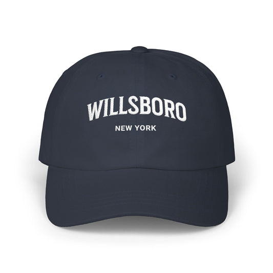 WILLSBORO NY-white print Classic Dad Cap