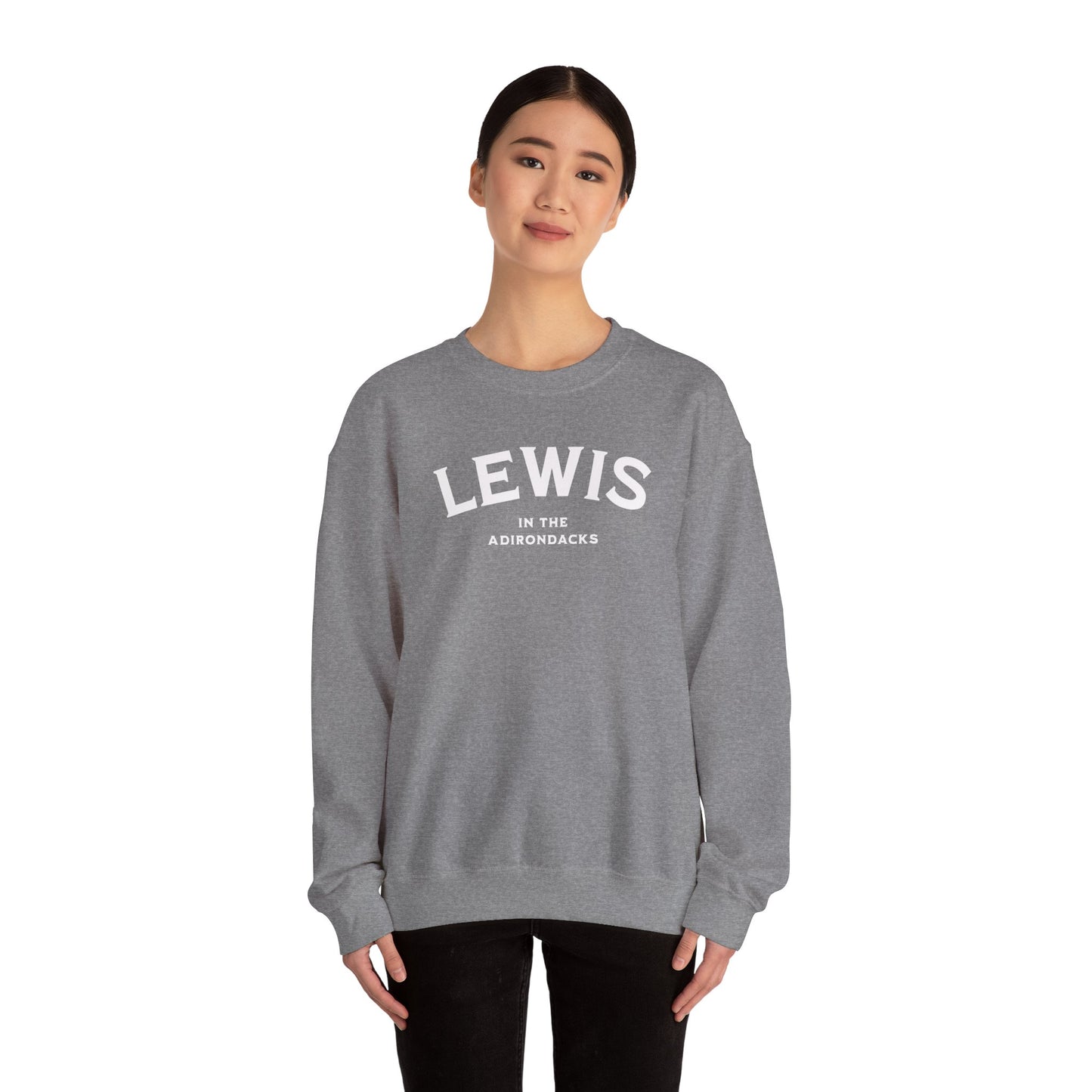 LEWIS white print Gildan Unisex Heavy Blend™ Crewneck Sweatshirt