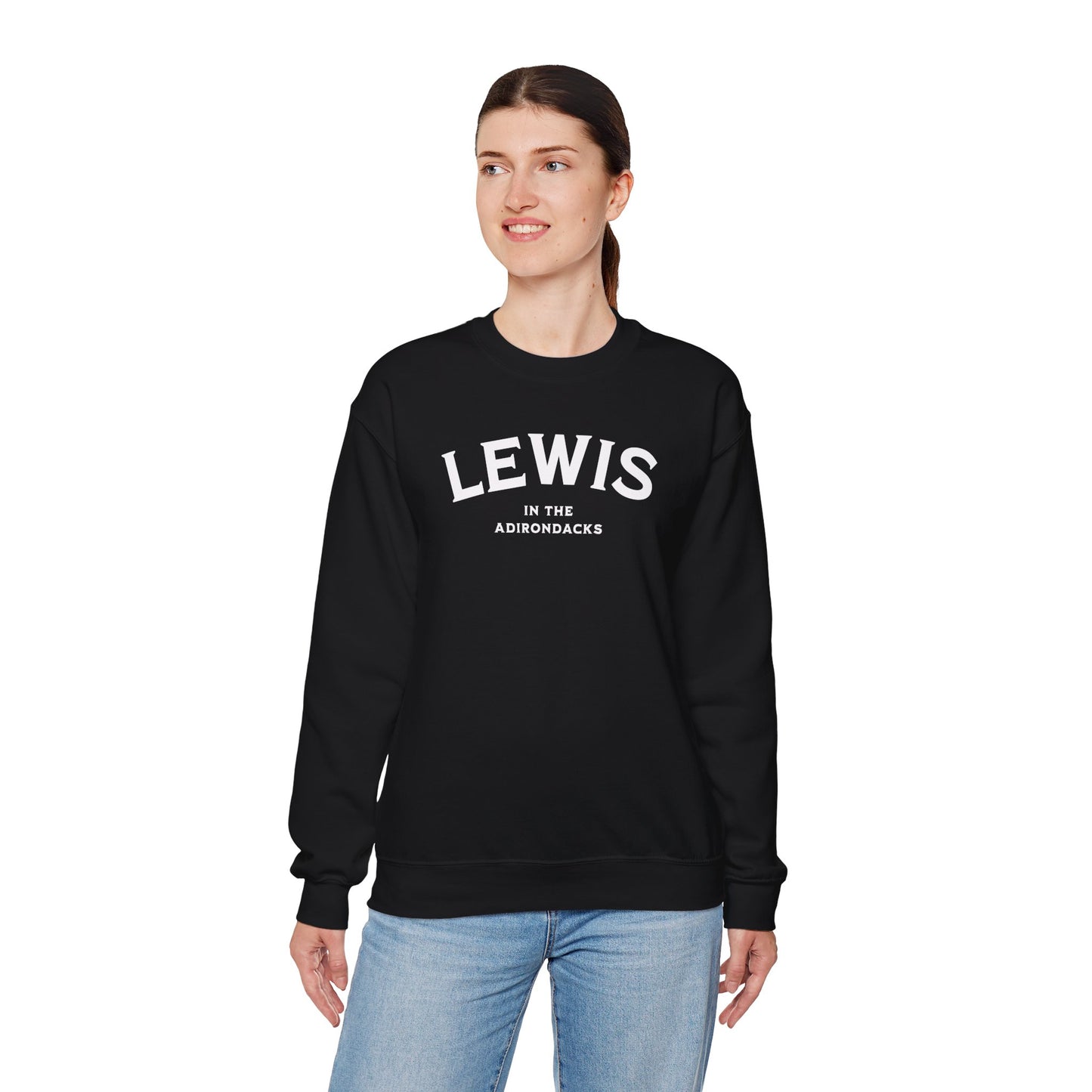 LEWIS white print Gildan Unisex Heavy Blend™ Crewneck Sweatshirt