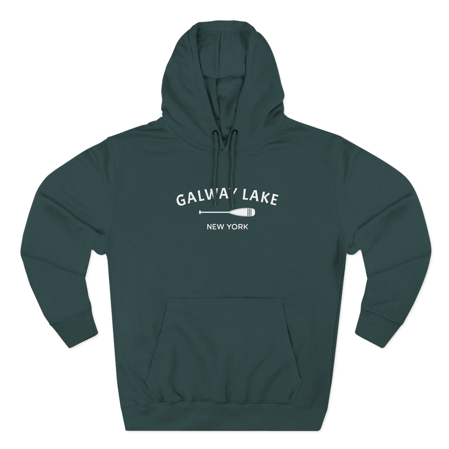 GALWAY LAKE- white print Lane Seven Fleece Hoodie