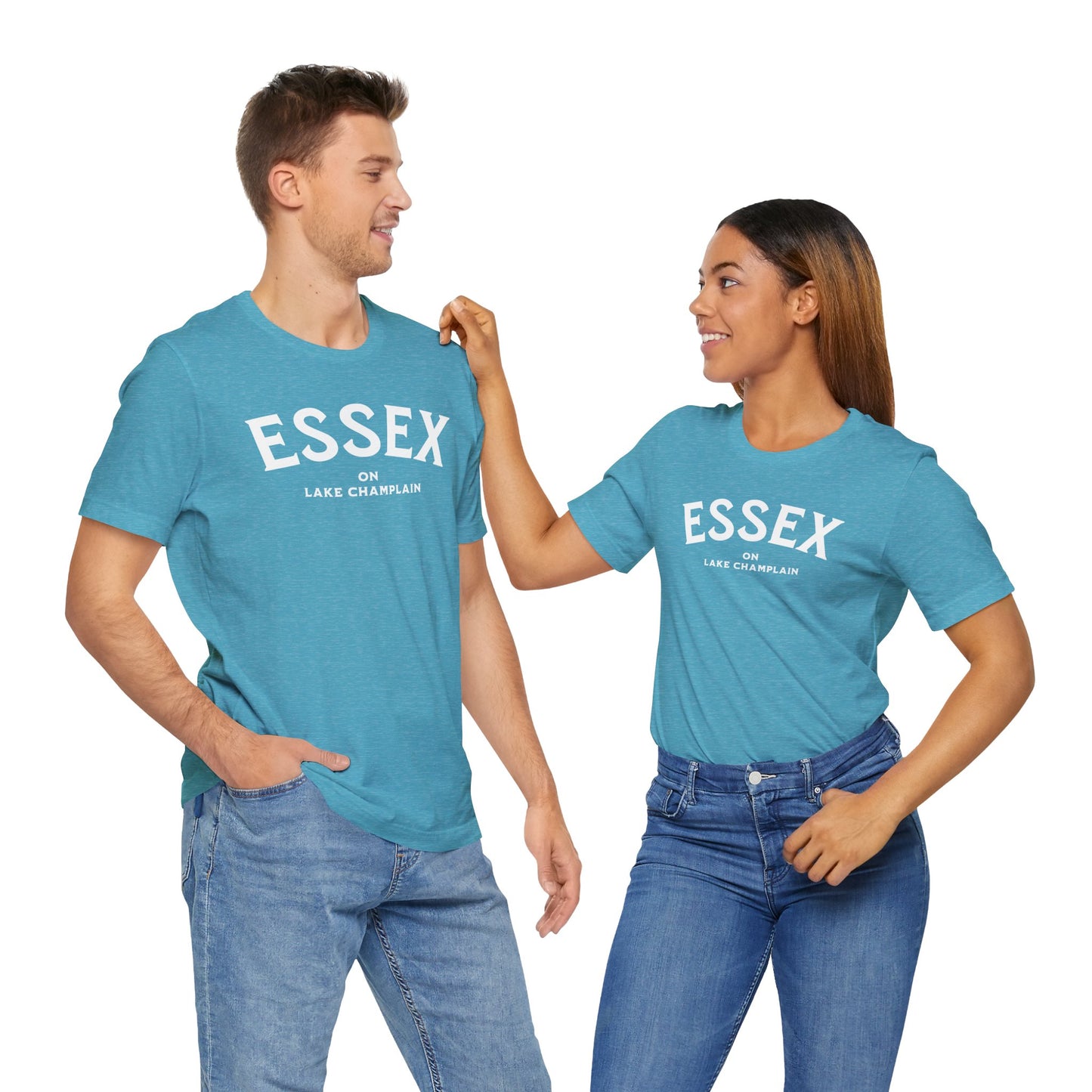 ESSEX white print Short Sleeve Tee