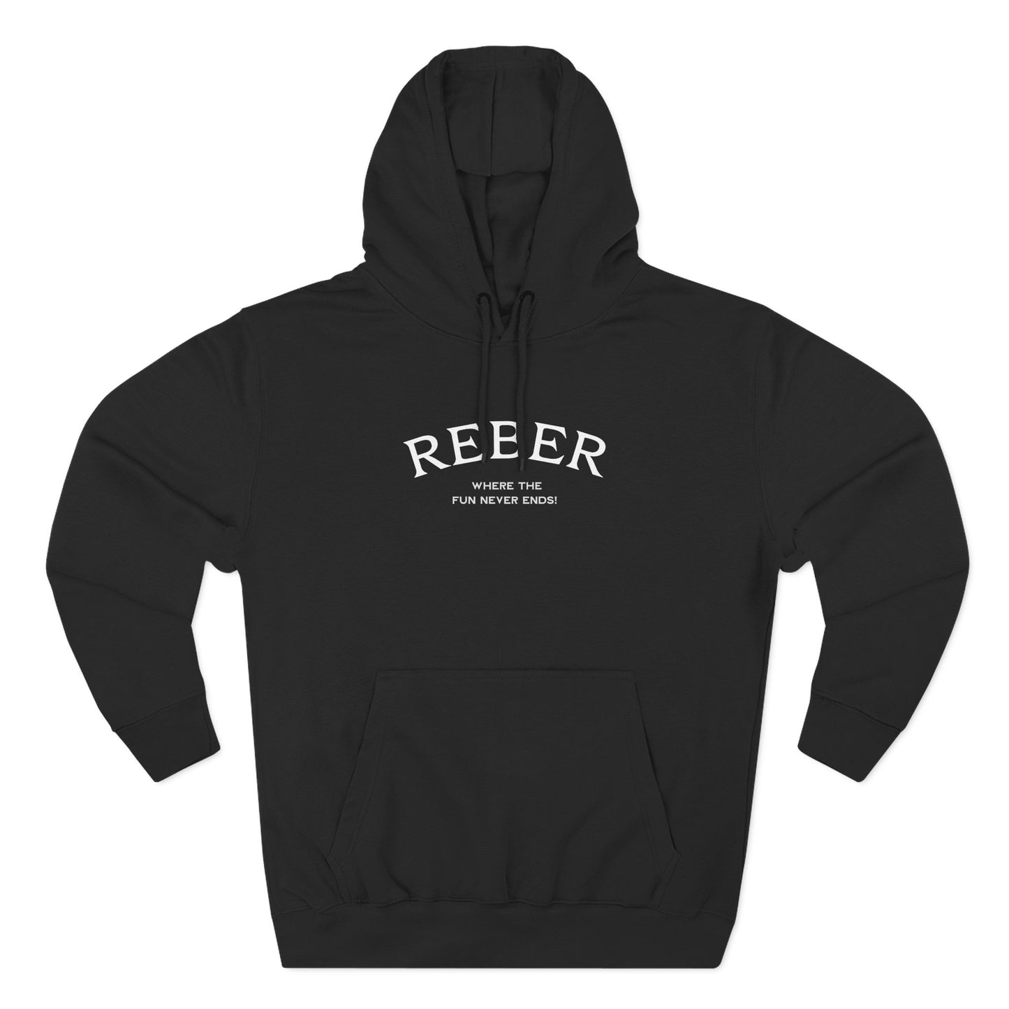 REBER white print Lane Seven Fleece Hoodie