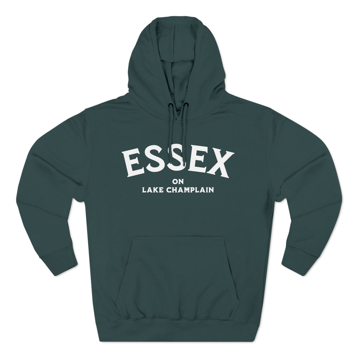 ESSEX white print Lane Seven Fleece Hoodie