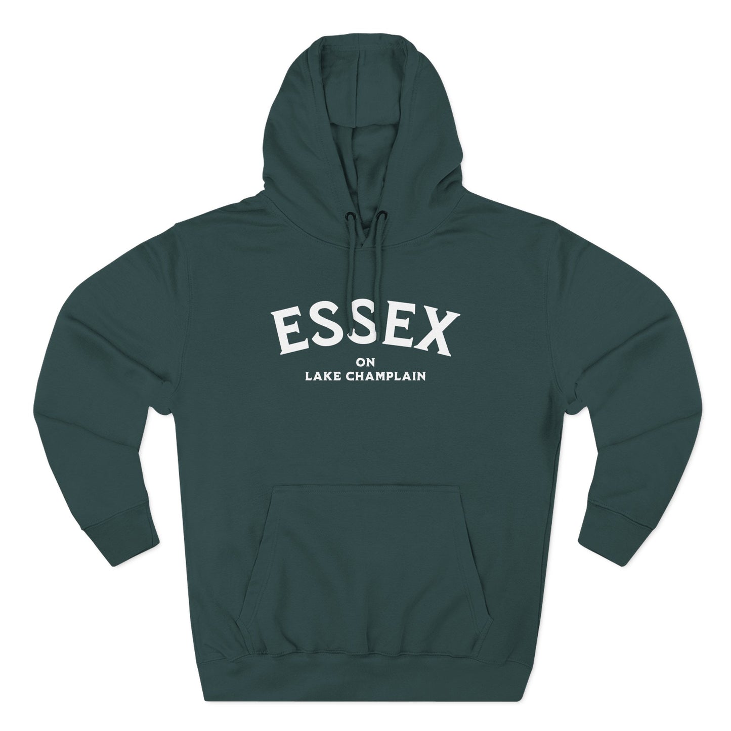 ESSEX white print Lane Seven Fleece Hoodie