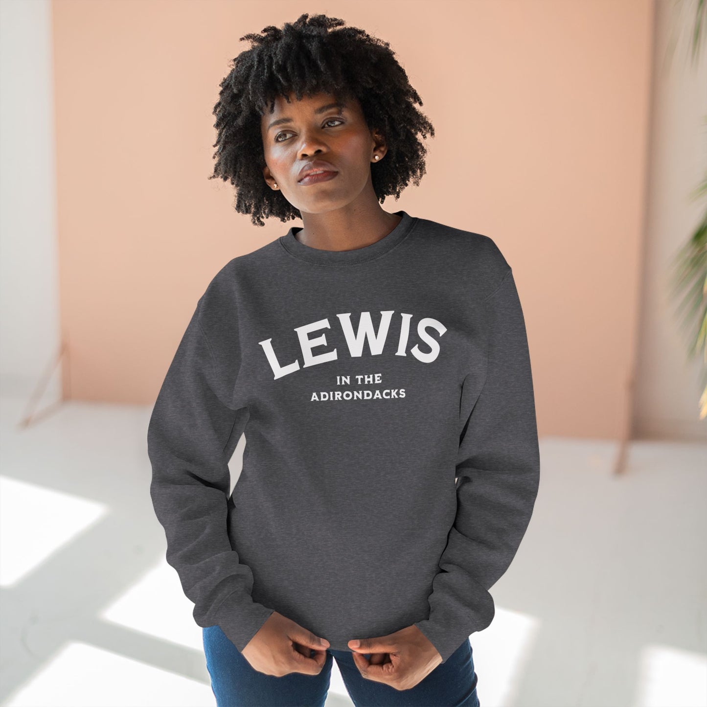 LEWIS white print Lane Seven Unisex Crew Sweatshirt