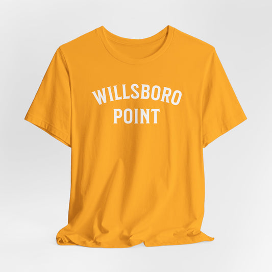 WILLSBORO POINT white print Bella Canva Jersey Short Sleeve Tee