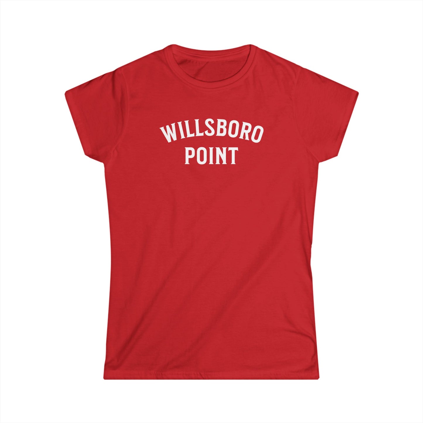 WILLSBORO POINT white print Women's Gildan Softstyle Tee