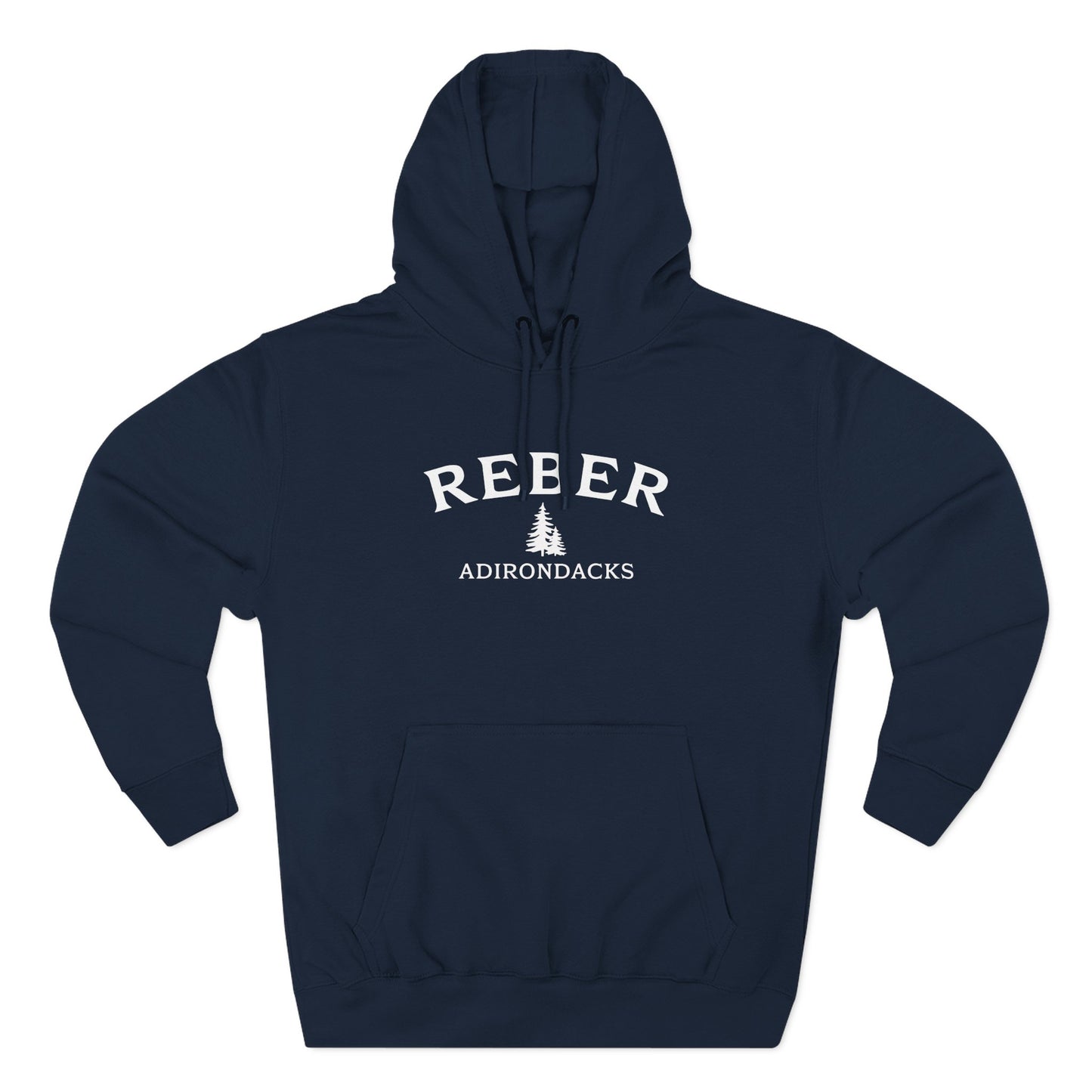 REBER pine tree- white print Lane Seven Fleece Hoodie