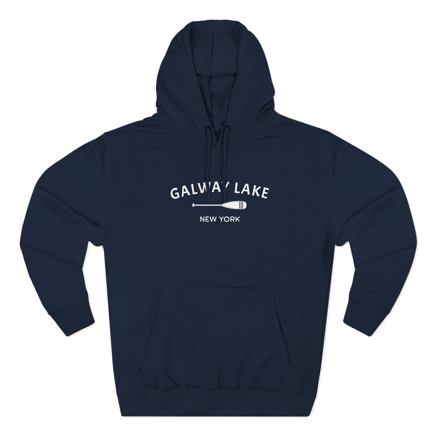 GALWAY LAKE- white print Lane Seven Fleece Hoodie