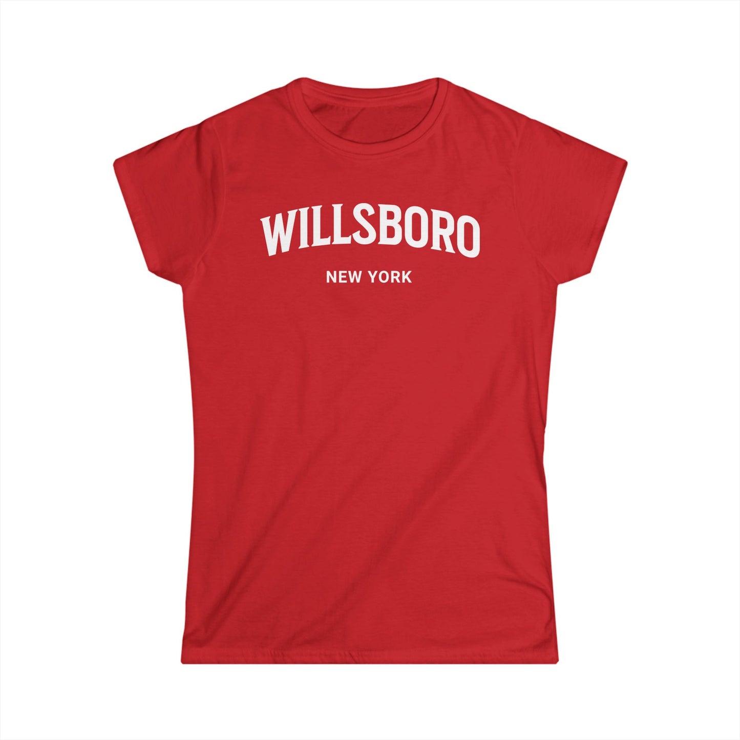 WILLSBORO white print Women's Gildan Softstyle Tee