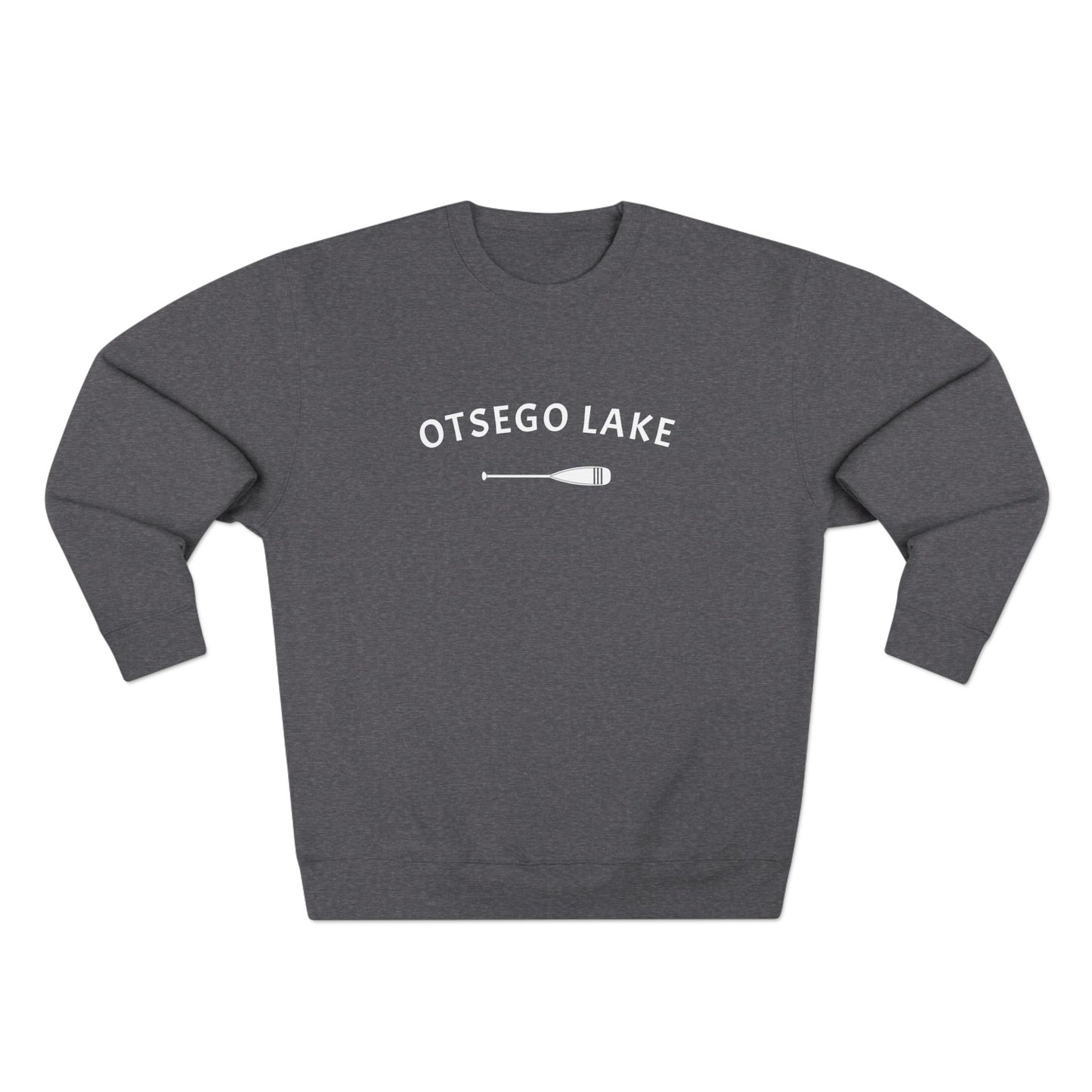 OTSEGO LAKE white print Lane Seven Crew Sweatshirt