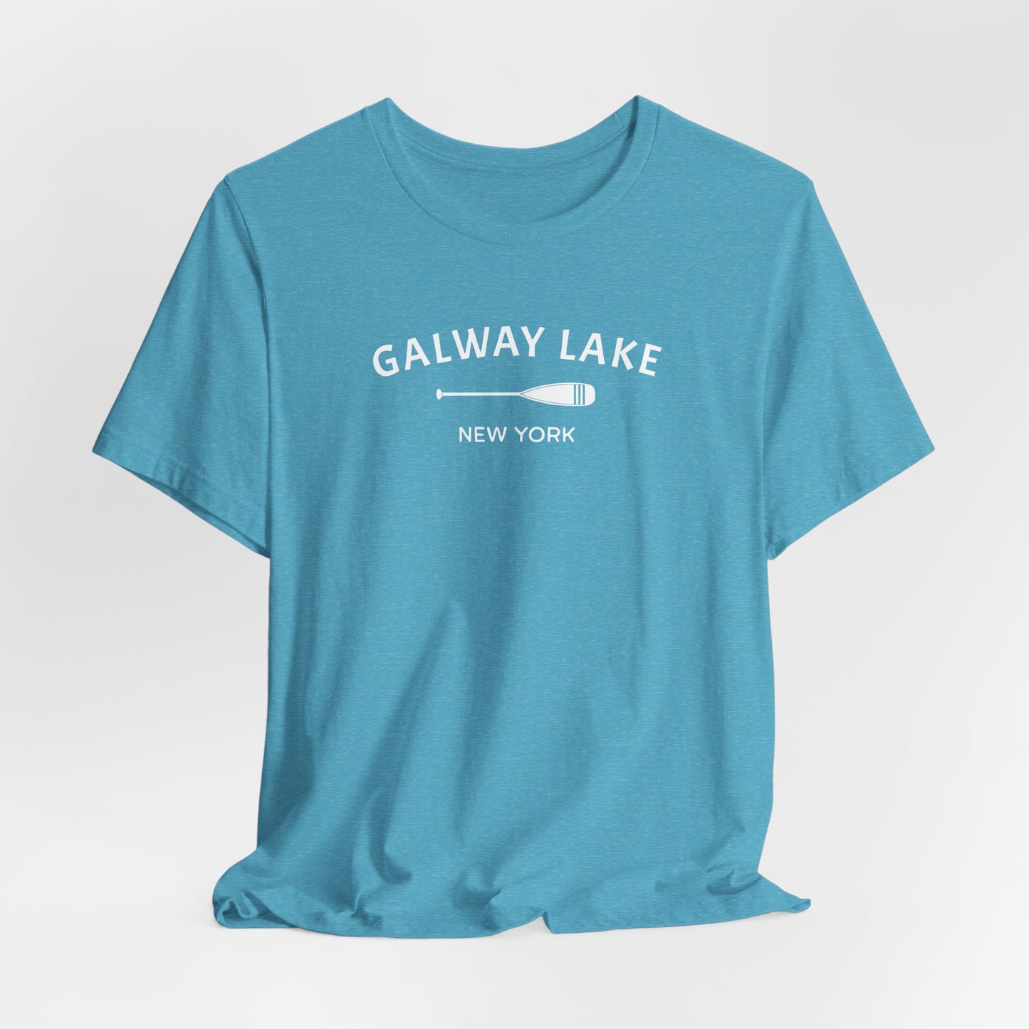GALWAY LAKE- white print Bella Canva Short Sleeve Tee