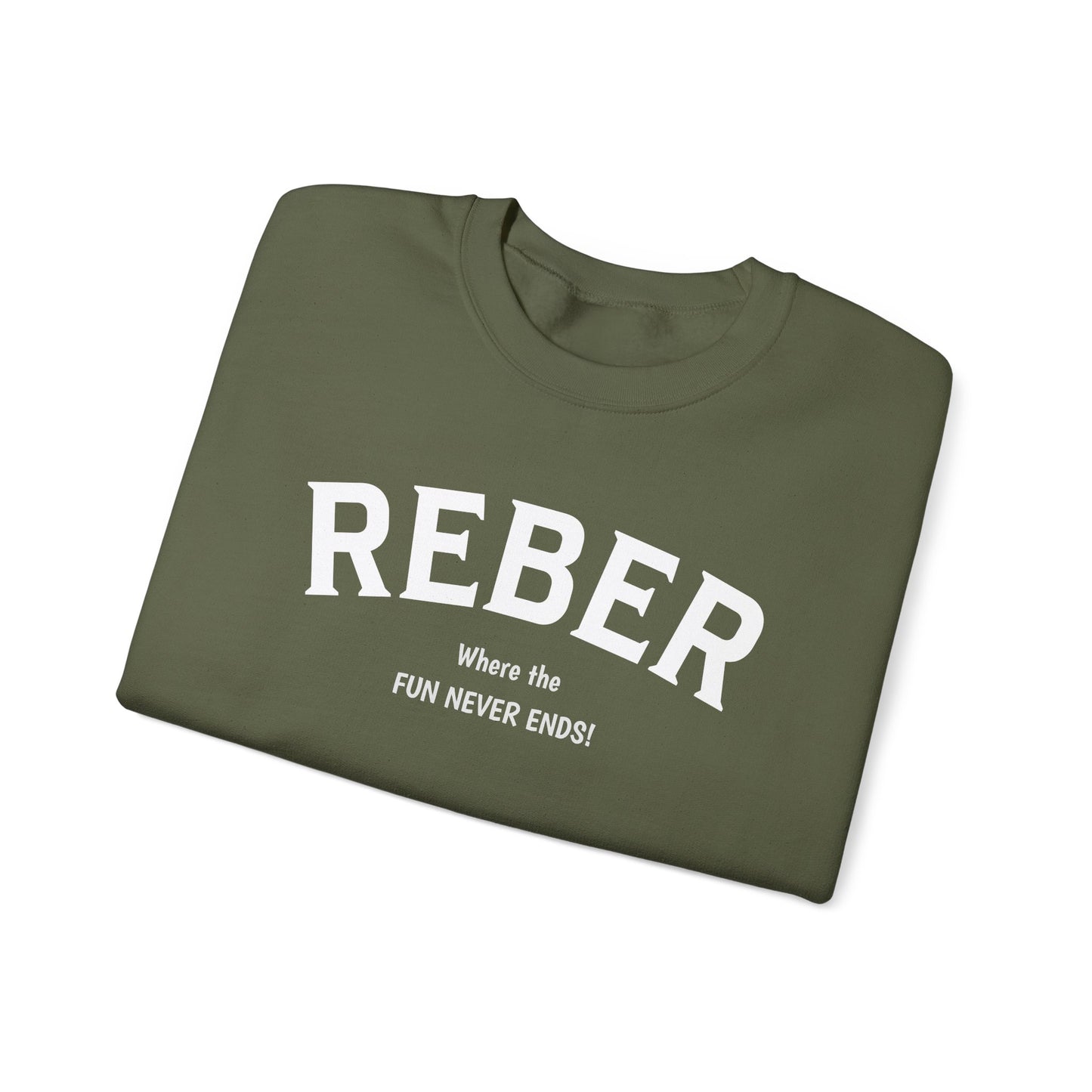 REBER white print Gildan Unisex Heavy Blend™ Crewneck Sweatshirt