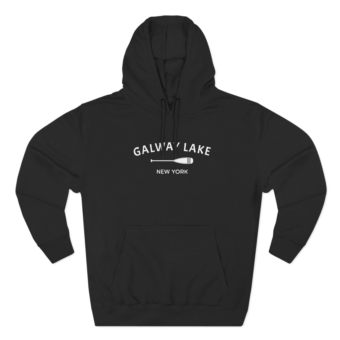 GALWAY LAKE- white print Lane Seven Fleece Hoodie
