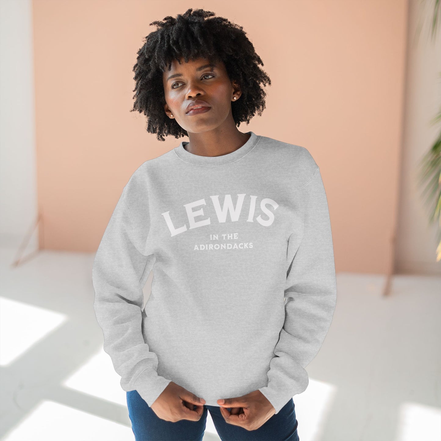 LEWIS white print Lane Seven Unisex Crew Sweatshirt