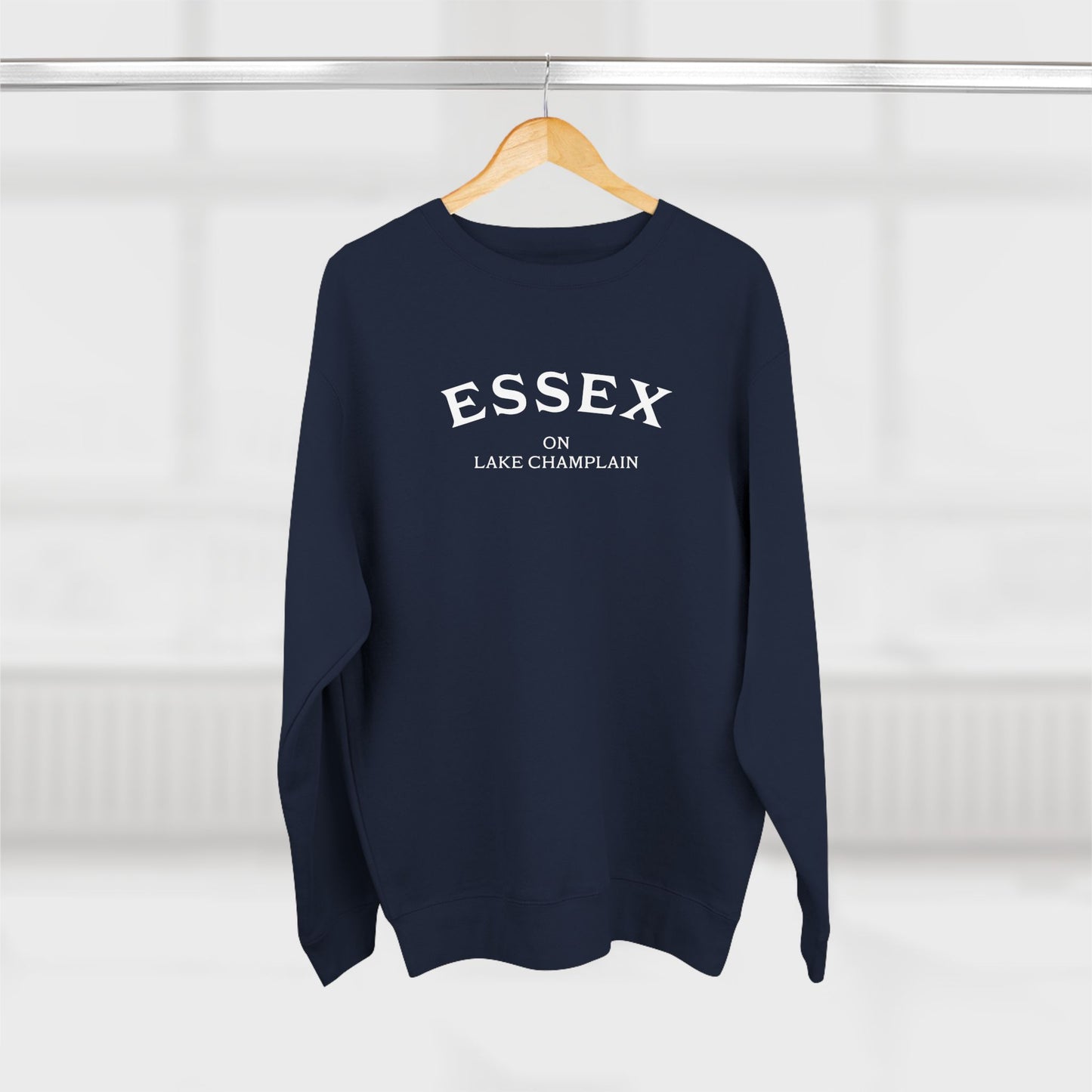 ESSEX white print Lane Seven Crew Sweatshirt