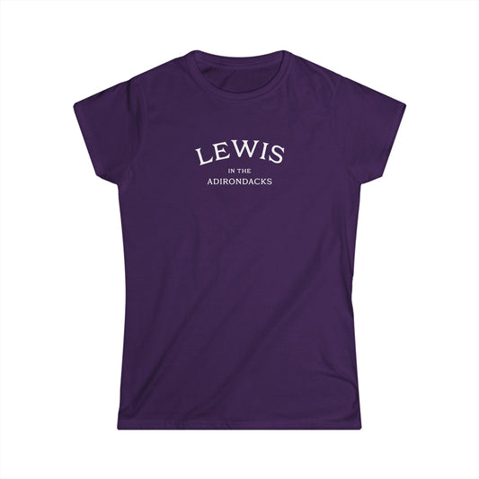 LEWIS white print Women's Gildan Softstyle Tee