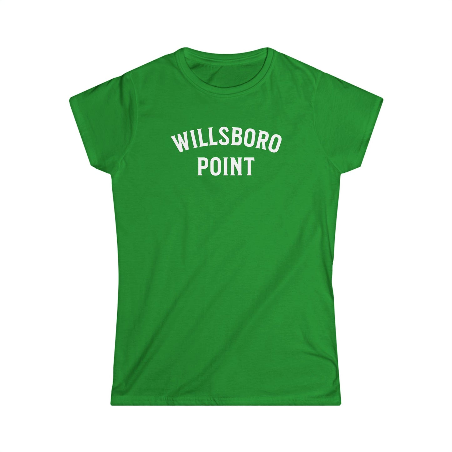 WILLSBORO POINT white print Women's Gildan Softstyle Tee