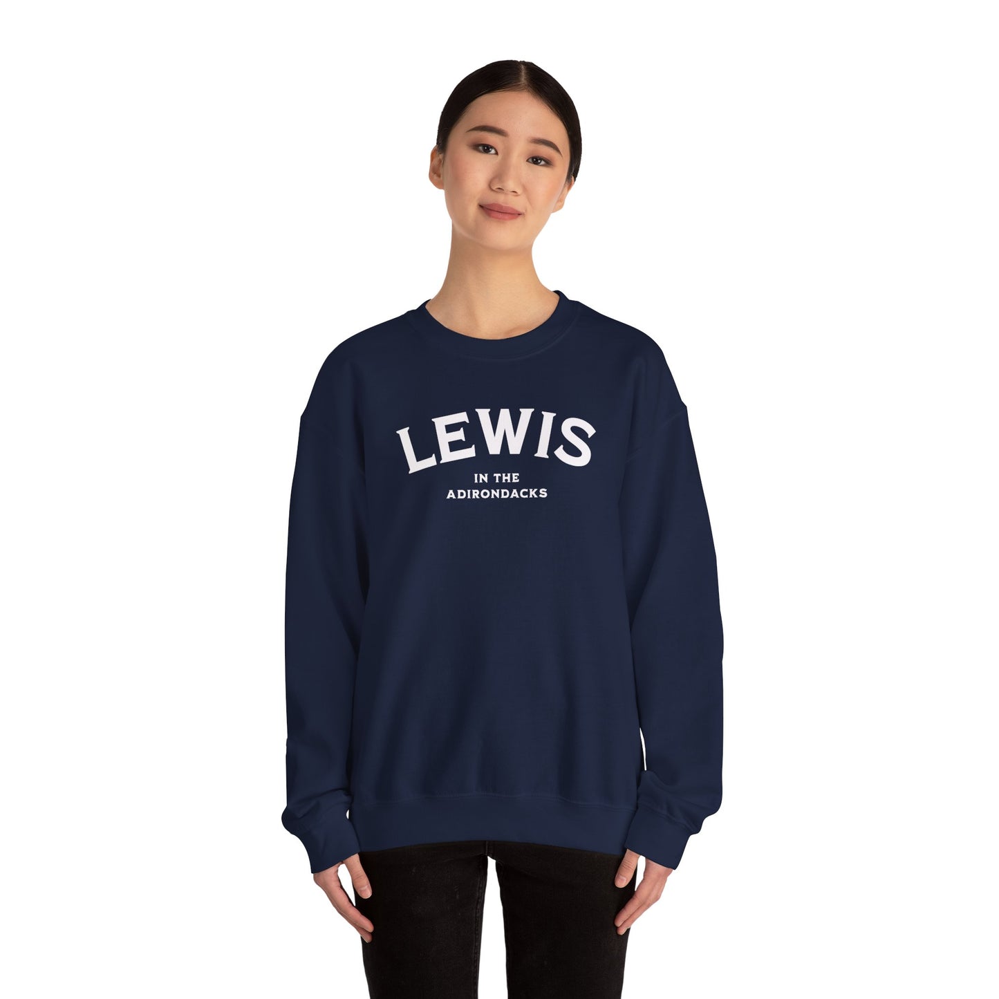 LEWIS white print Gildan Unisex Heavy Blend™ Crewneck Sweatshirt