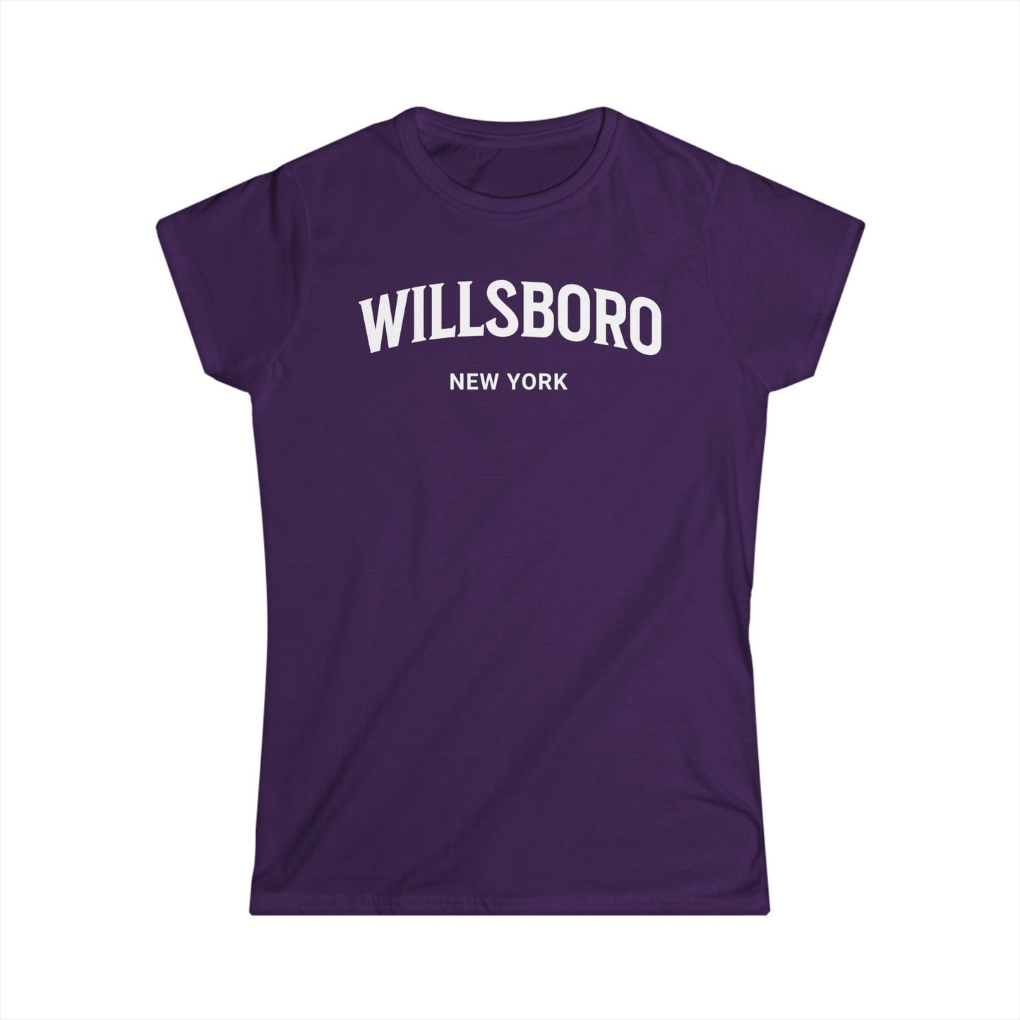 WILLSBORO white print Women's Gildan Softstyle Tee