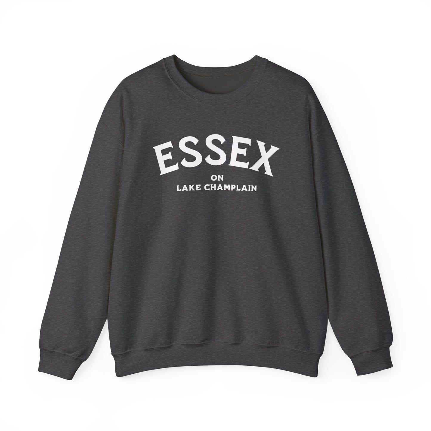 ESSEX white print Gildan Crewneck Sweatshirt