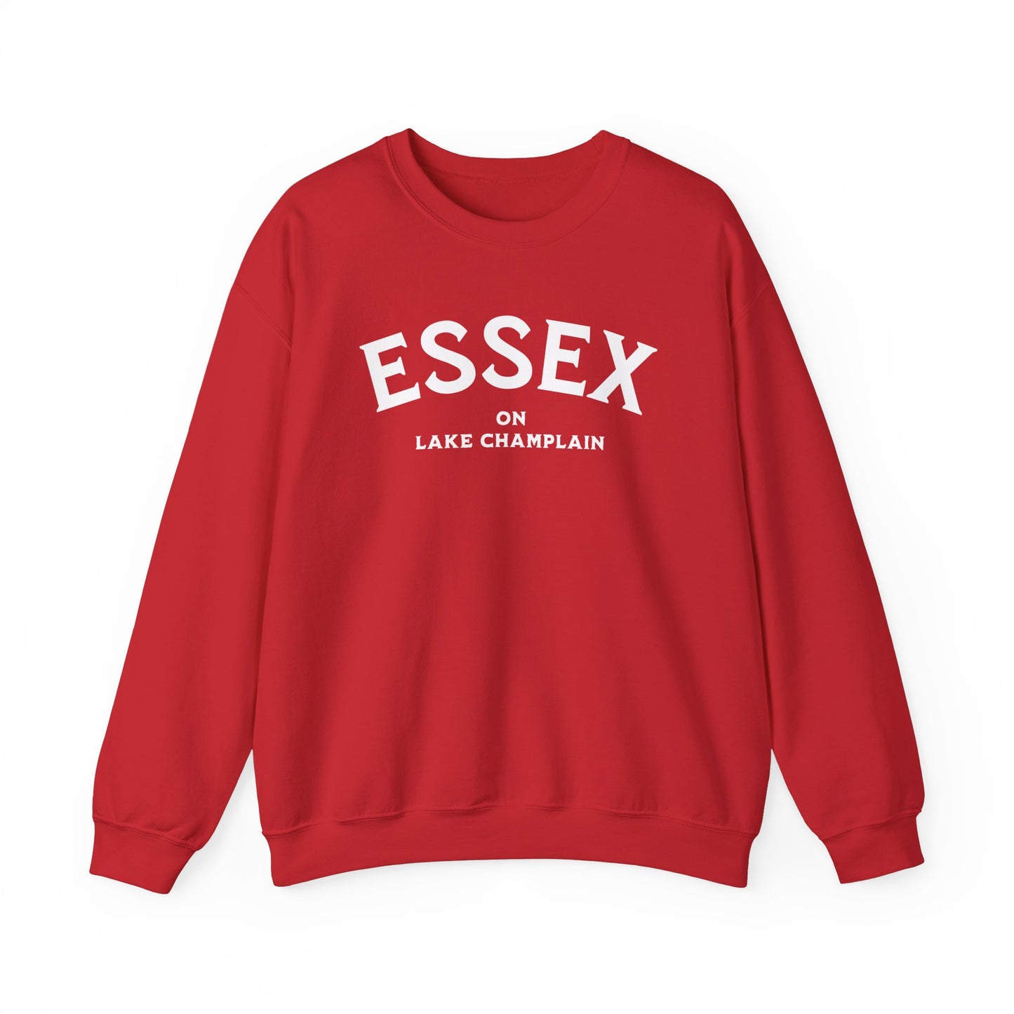 ESSEX white print Gildan Crewneck Sweatshirt