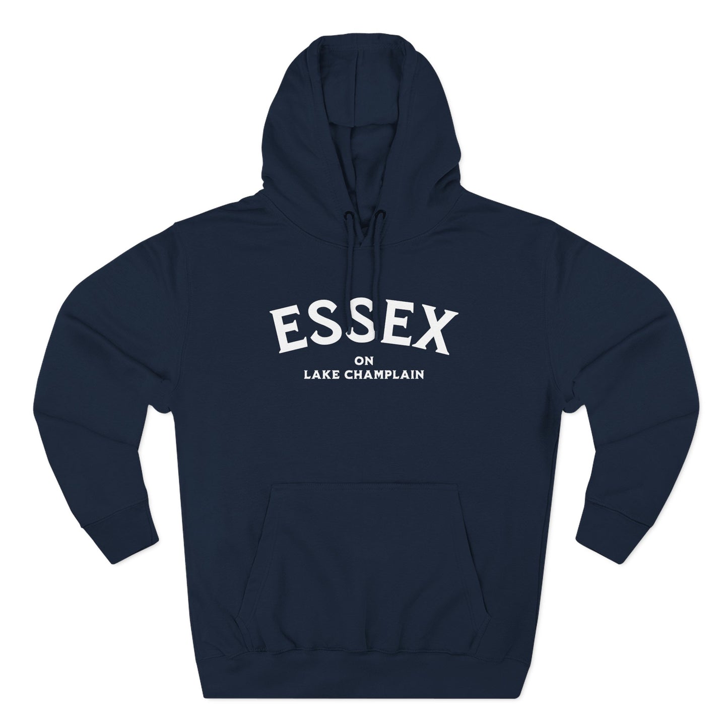 ESSEX white print Lane Seven Fleece Hoodie