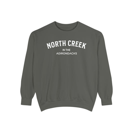 NORTH CREEK white print Comfort Colors Unisex Sweatshirt