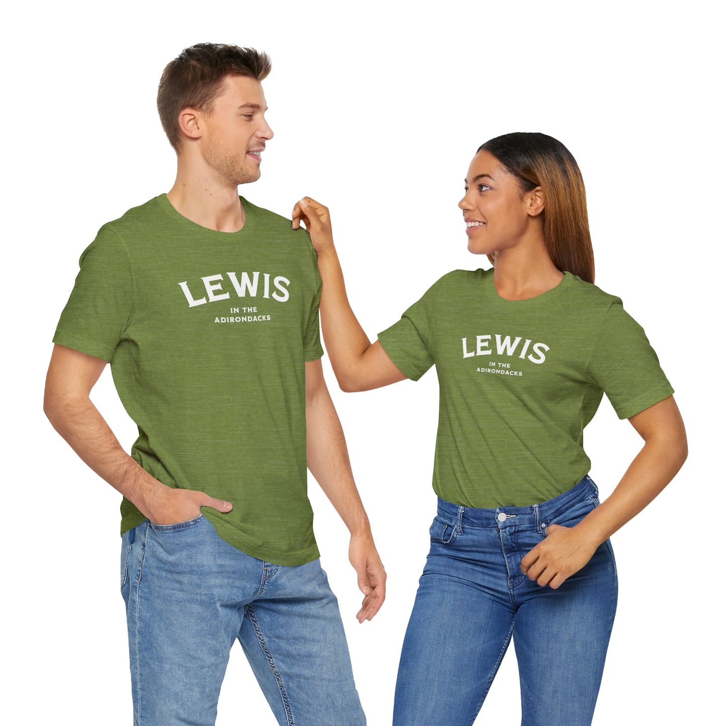 LEWIS white print Bella+Canva Unisex Short Sleeve Tee
