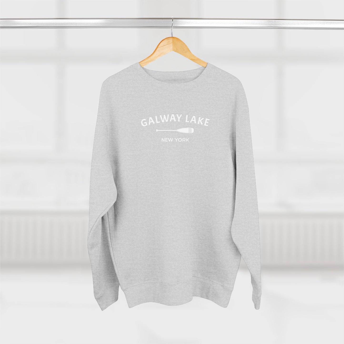 GALWAY LAKE- white print Lane Seven Crew Sweatshirt