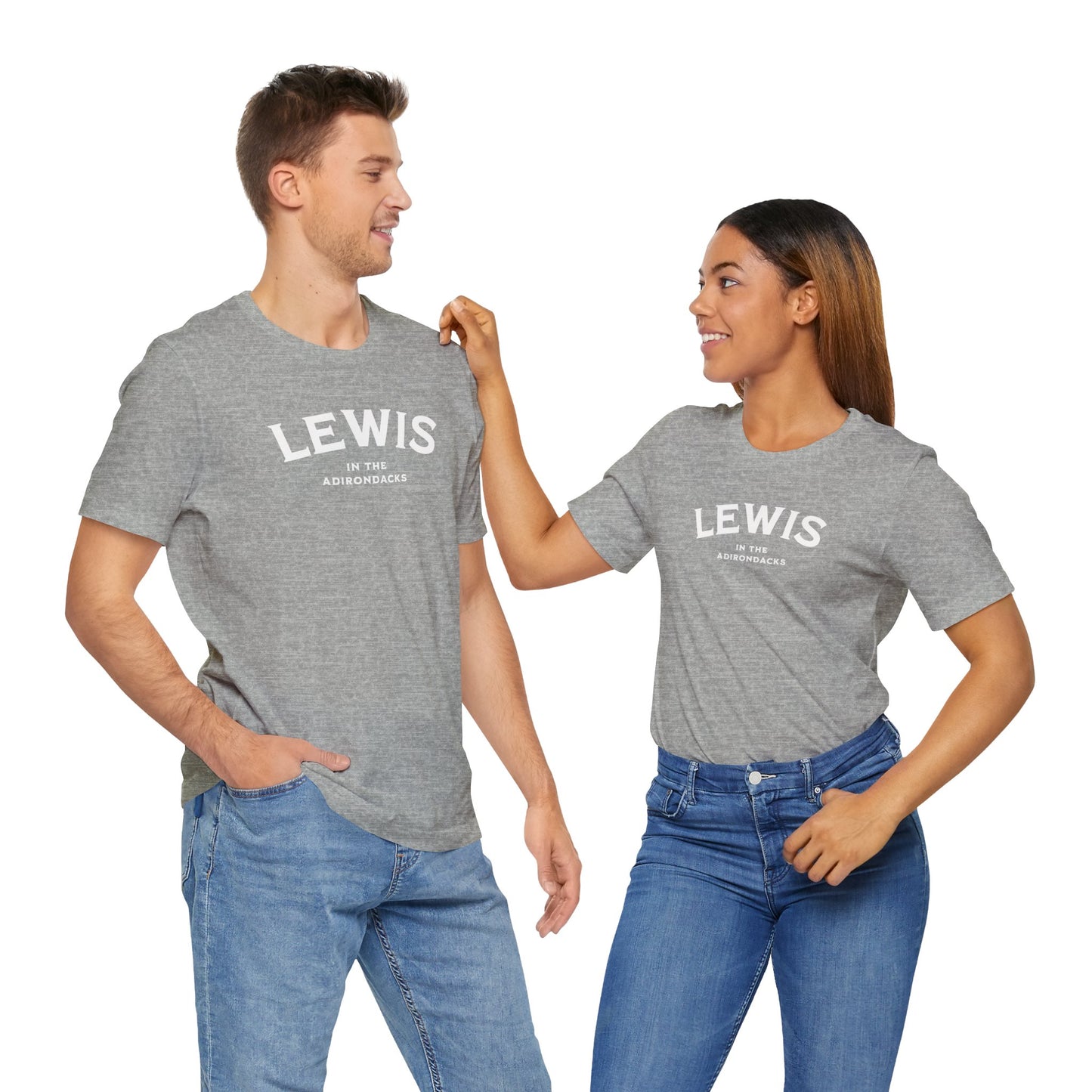 LEWIS white print Bella+Canva Unisex Short Sleeve Tee
