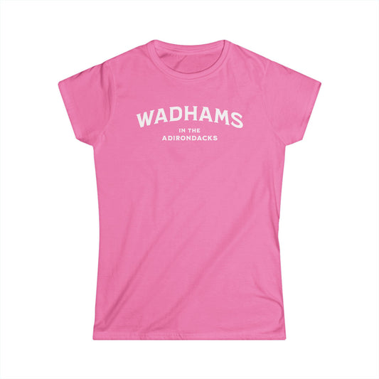 WADHAMS white print Women's Gildan Softstyle Tee