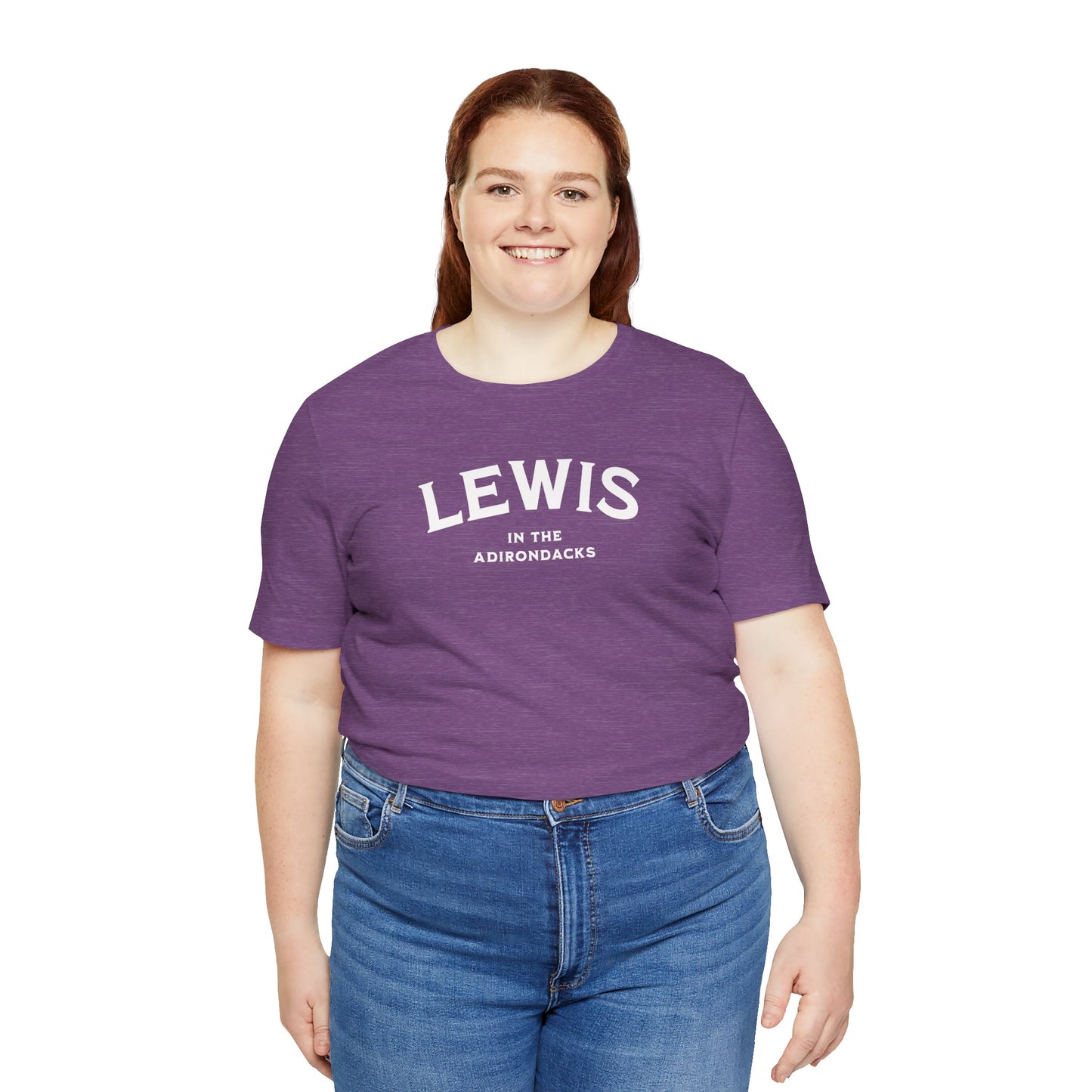 LEWIS white print Bella+Canva Unisex Short Sleeve Tee